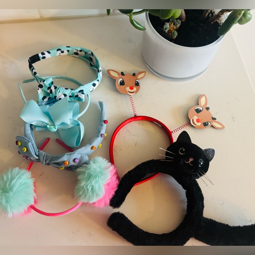 Set of 6 Cute Animal and Bow Headbands Set